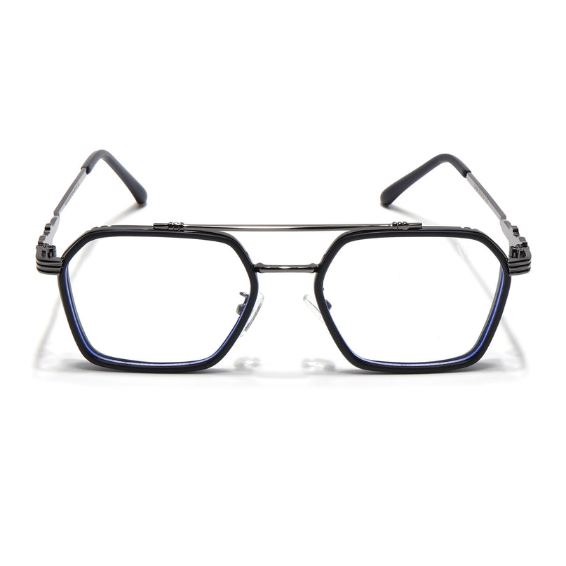 Voyage Black & Grey Wayfarer Eyeglasses for Men & Women - MG5262-C3