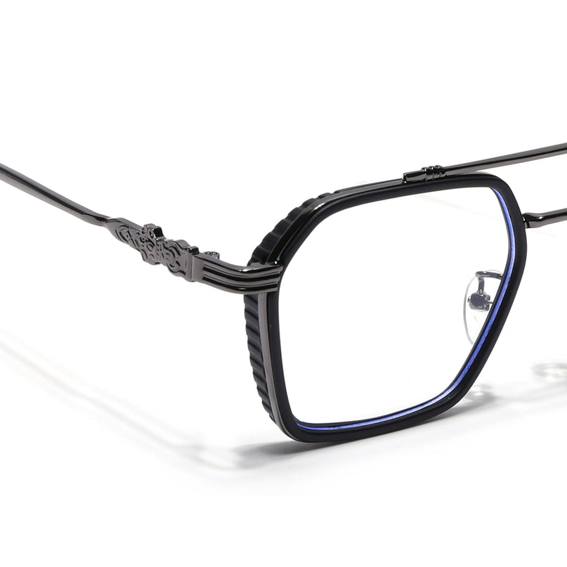Voyage Black & Grey Wayfarer Eyeglasses for Men & Women - MG5262-C3