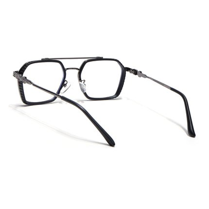 Voyage Black & Grey Wayfarer Eyeglasses for Men & Women - MG5262-C3