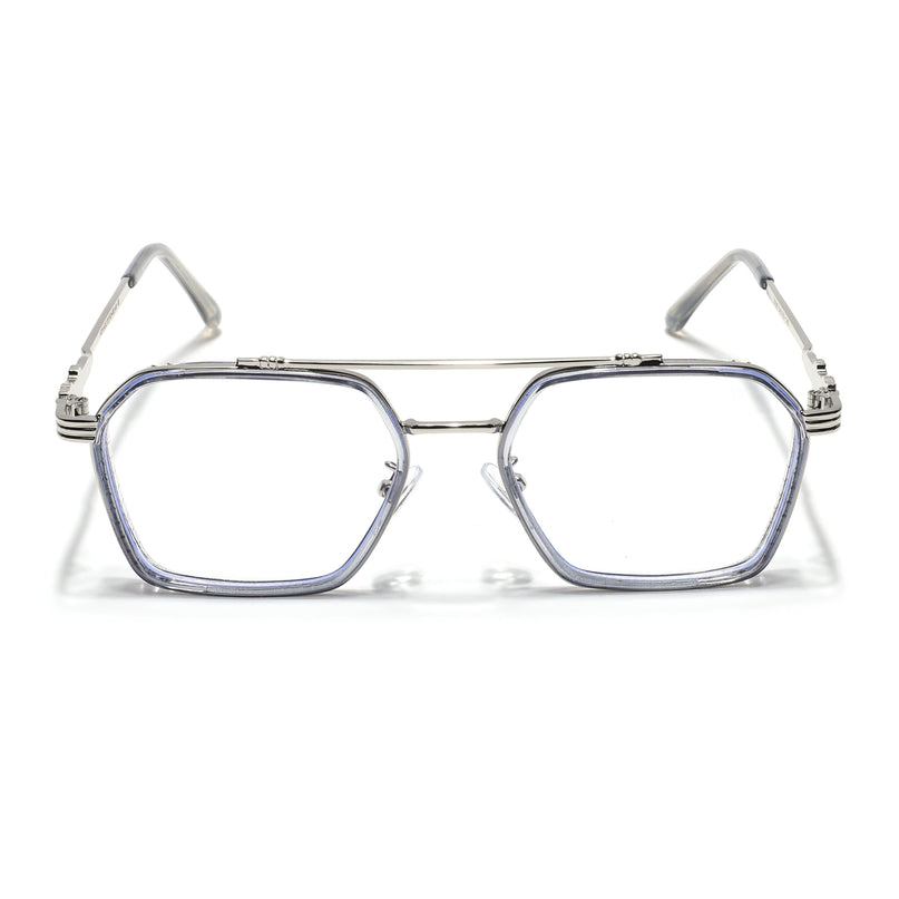 Voyage Grey & Silver Wayfarer Eyeglasses for Men & Women - MG5263-C4