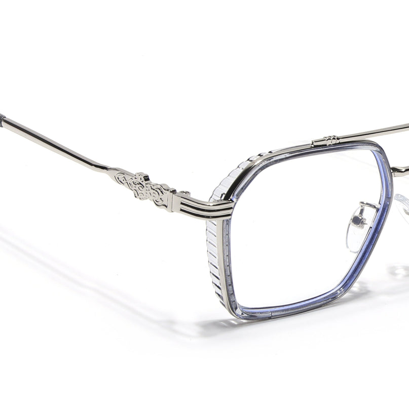 Voyage Grey & Silver Wayfarer Eyeglasses for Men & Women - MG5263-C4