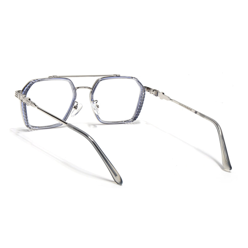 Voyage Grey & Silver Wayfarer Eyeglasses for Men & Women - MG5263-C4