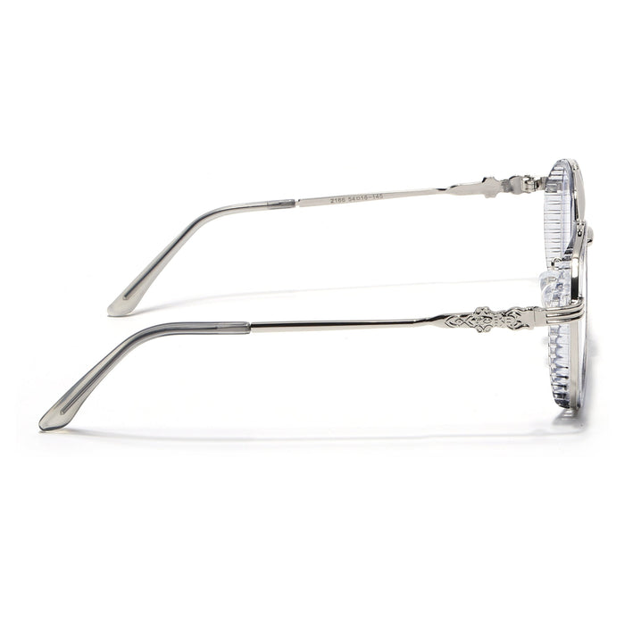 Voyage Grey & Silver Wayfarer Eyeglasses for Men & Women - MG5263-C4