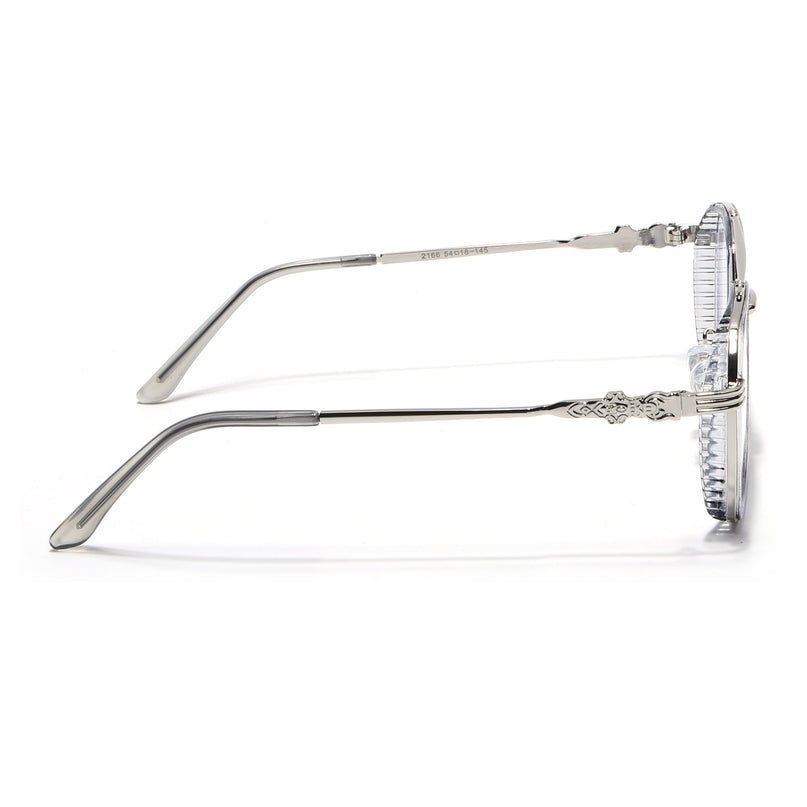 Voyage Grey & Silver Wayfarer Eyeglasses for Men & Women - MG5263-C4