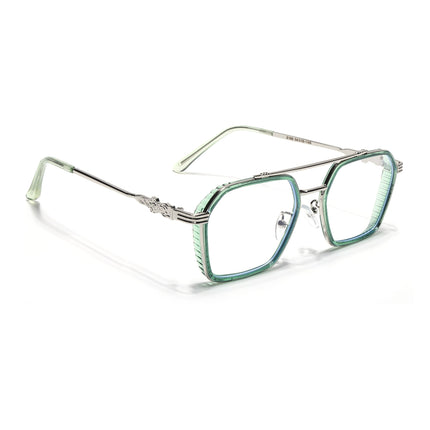 Voyage Green & Silver Wayfarer Eyeglasses for Men & Women - MG5264-C5