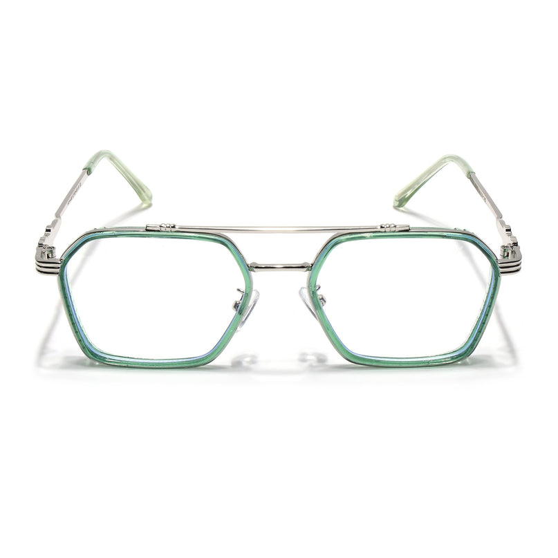 Voyage Green & Silver Wayfarer Eyeglasses for Men & Women - MG5264-C5