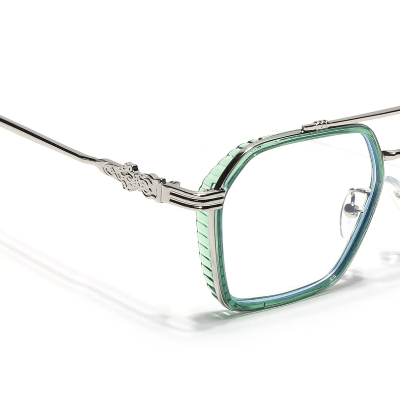 Voyage Green & Silver Wayfarer Eyeglasses for Men & Women - MG5264-C5
