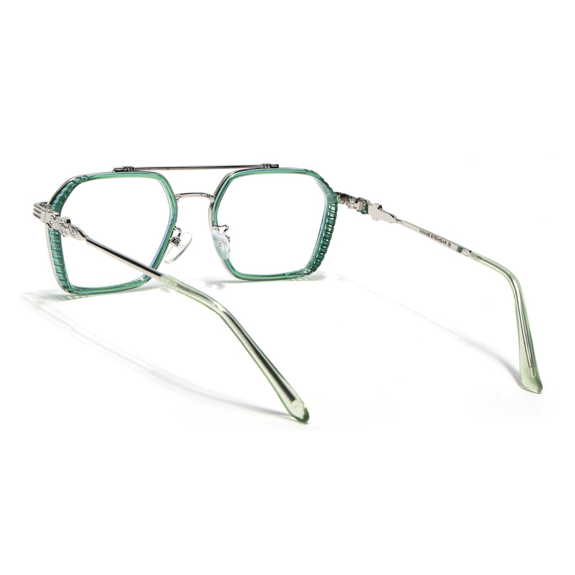 Voyage Green & Silver Wayfarer Eyeglasses for Men & Women - MG5264-C5