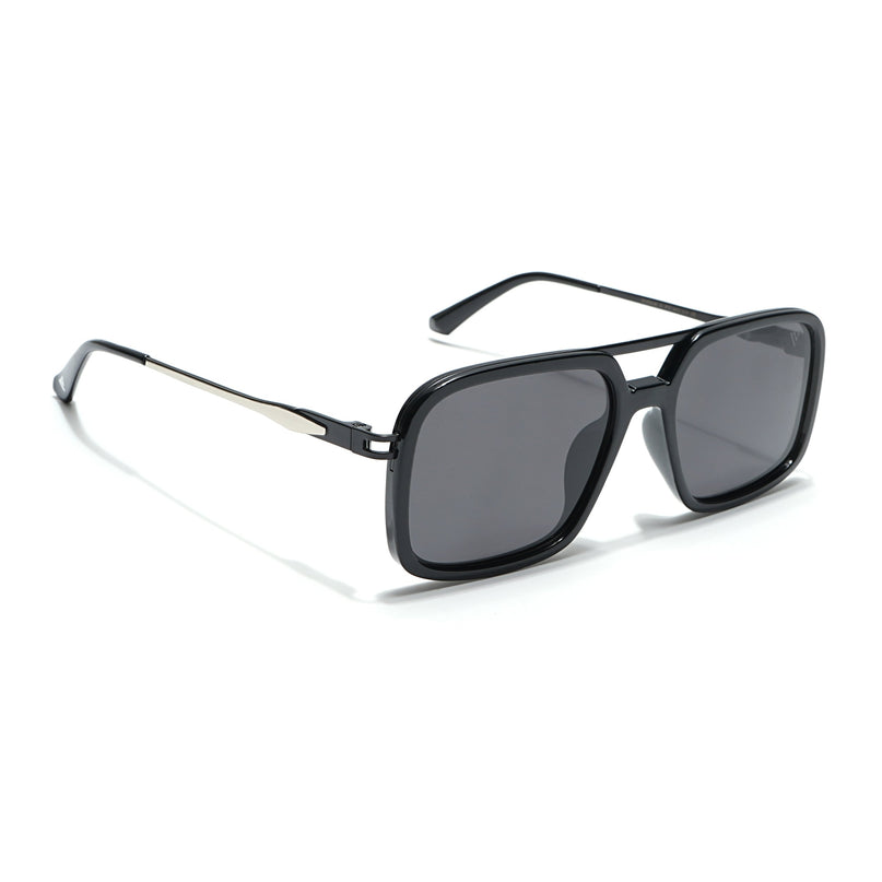 Voyage Select Wayfarer Polarized Sunglasses (Black Lens | Shine Black Frame - SLPMG6298)