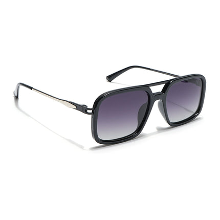 Voyage Select Wayfarer Polarized Sunglasses (Grey & Clear Lens | Shine Black Frame - SLPMG6301)