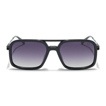Voyage Select Wayfarer Polarized Sunglasses (Grey & Clear Lens | Shine Black Frame - SLPMG6301)