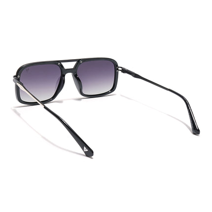 Voyage Select Wayfarer Polarized Sunglasses (Grey & Clear Lens | Shine Black Frame - SLPMG6301)