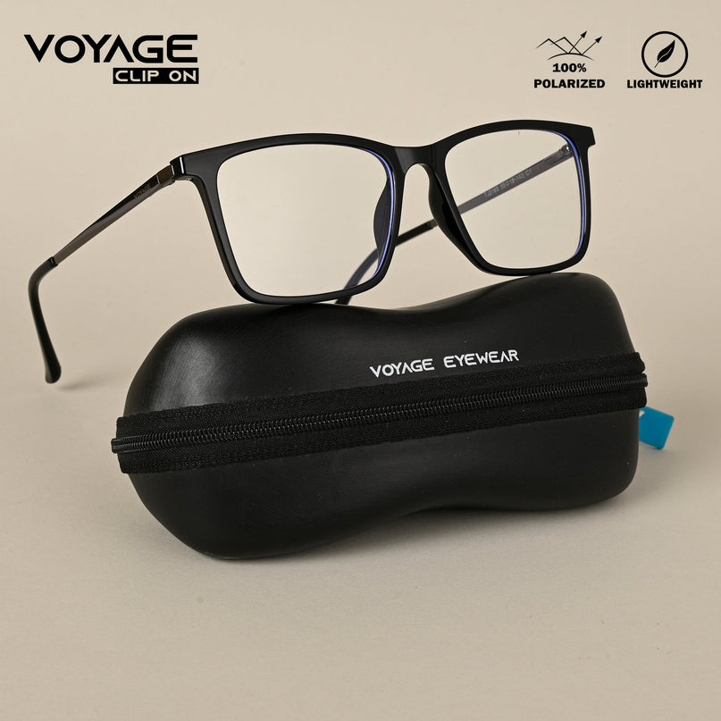Wayfarer Black Clip-On Polarized Sunglasses - PMG4665