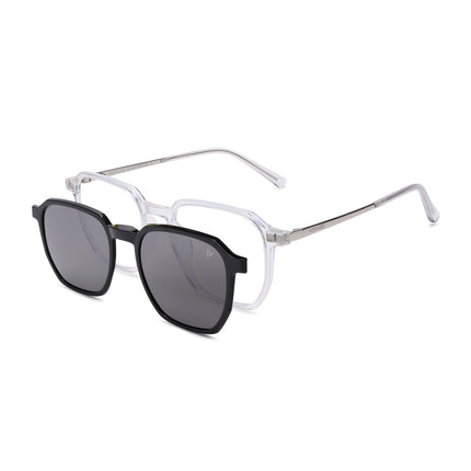 Transparent Wayfarer Clip-On Polarized Sunglasses - PMG4664