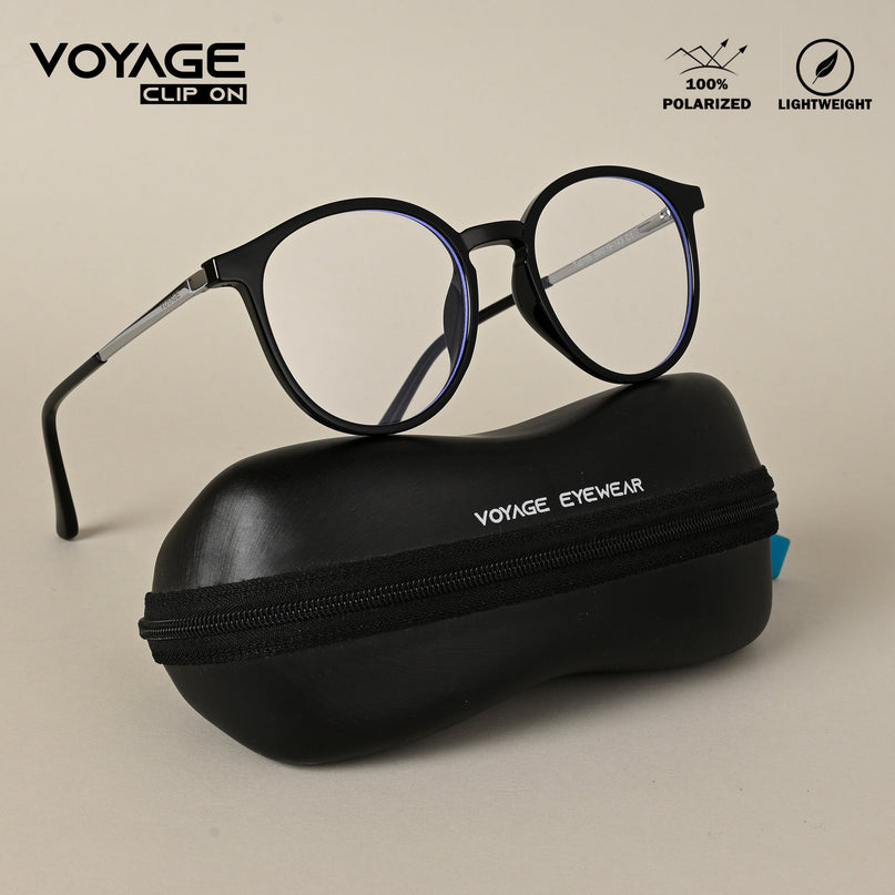 Black Round Clip-On Polarized Sunglasses - PMG4667