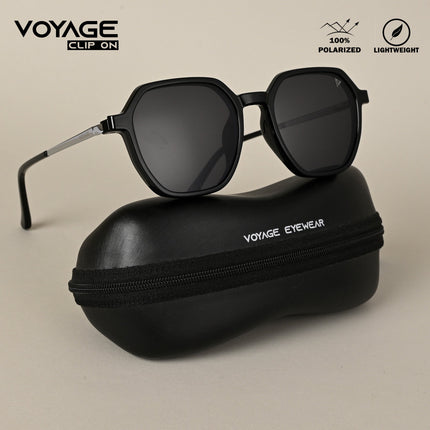 Wayfarer Black Clip-On Polarized Sunglasses - PMG4669