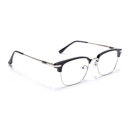 Voyage Silver & Black Square Eyeglasses for Men & Women - MG5085-C2