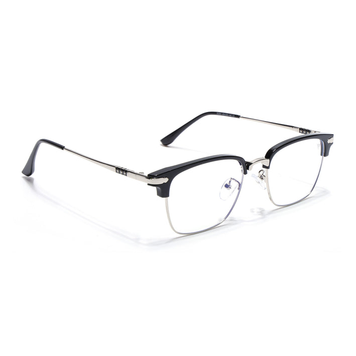 Voyage Silver & Black Square Eyeglasses for Men & Women - MG5085-C2