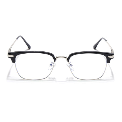 Voyage Silver & Black Square Eyeglasses for Men & Women - MG5085-C2