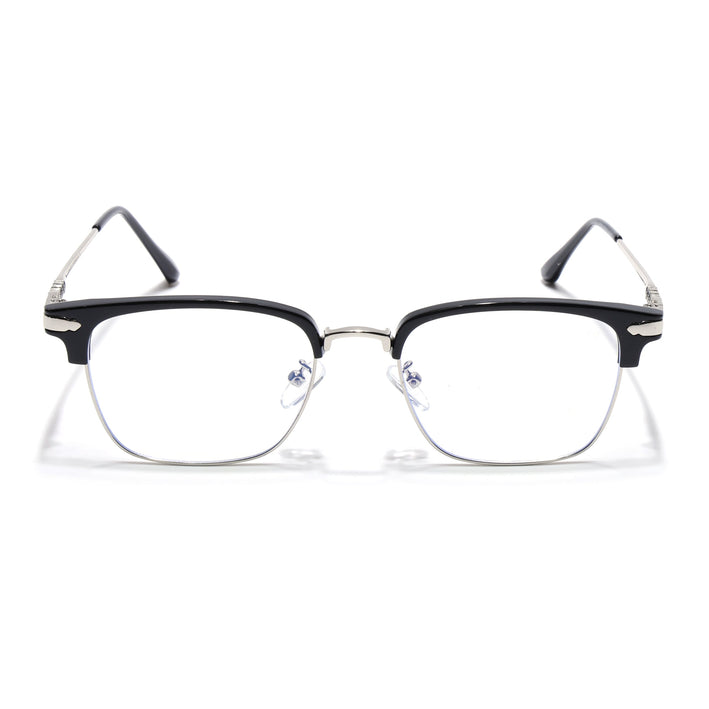 Voyage Silver & Black Square Eyeglasses for Men & Women - MG5085-C2
