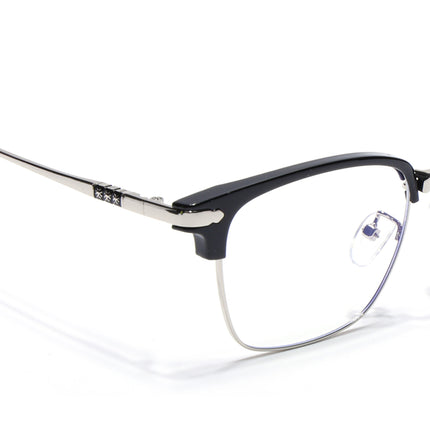 Voyage Silver & Black Square Eyeglasses for Men & Women - MG5085-C2