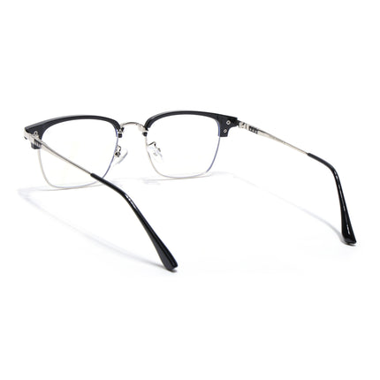 Voyage Silver & Black Square Eyeglasses for Men & Women - MG5085-C2