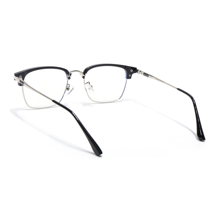 Voyage Silver & Black Square Eyeglasses for Men & Women - MG5085-C2
