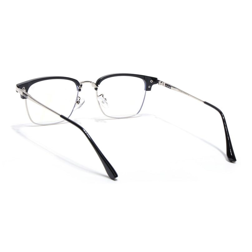 Voyage Silver & Black Square Eyeglasses for Men & Women - MG5085-C2
