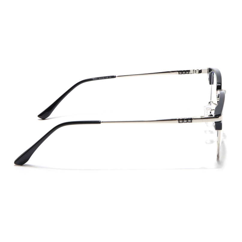 Voyage Silver & Black Square Eyeglasses for Men & Women - MG5085-C2