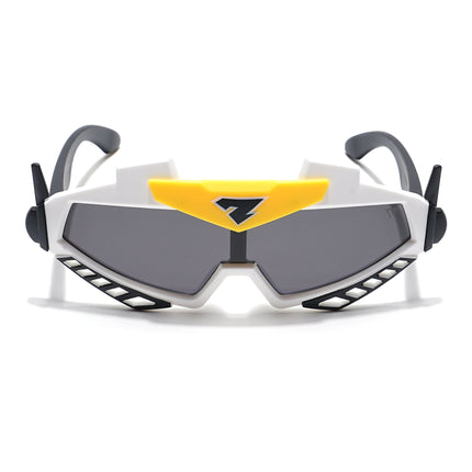 Wrap Around Polarized Sunglasses for Kids -6 yrs To 12 yrs (Black Lens | White & Black Frame - PMG6083)