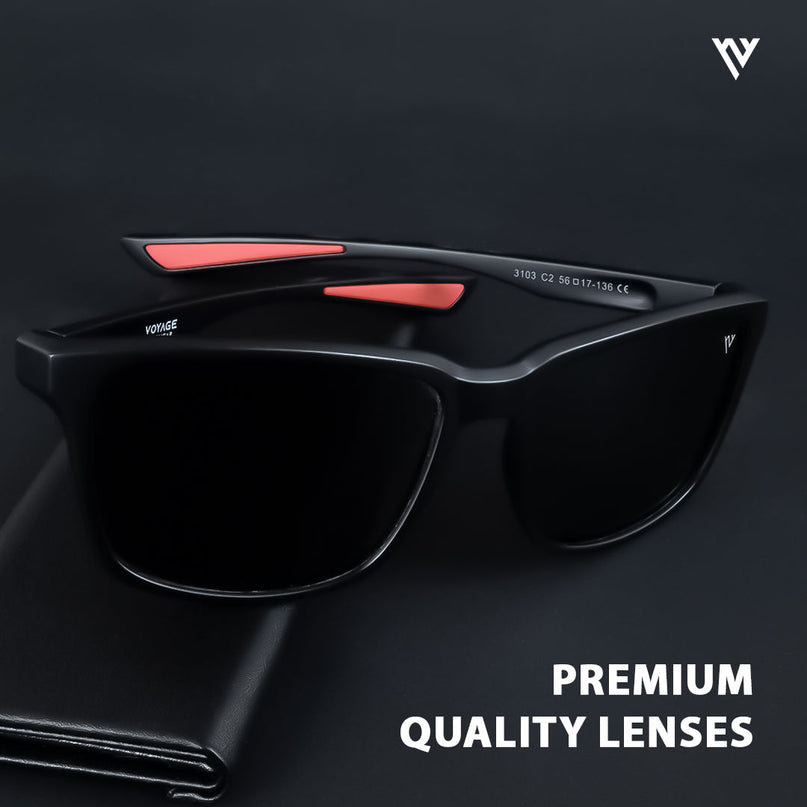 Terra | Wayfarer Matt Black Wayfarer Polarized Sunglasses - PMG3963