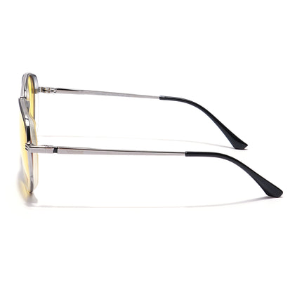 Voyage Select Aviator Polarized Sunglasses (Yellow Lens | Black & Transparent Frame - SLPMG5936)
