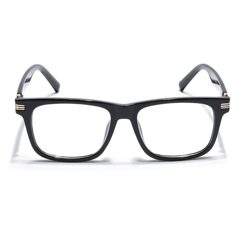 Eyejack Shine Black Square Eyeglasses for Men & Women (2258FCL2150-C1)