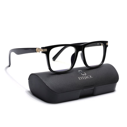 Eyejack Shine Black Square Eyeglasses for Men & Women (2258FCL2150-C1)
