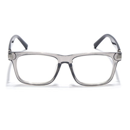Eyejack Transparent Grey Square Eyeglasses for Men & Women (2258FCL2151-C2)