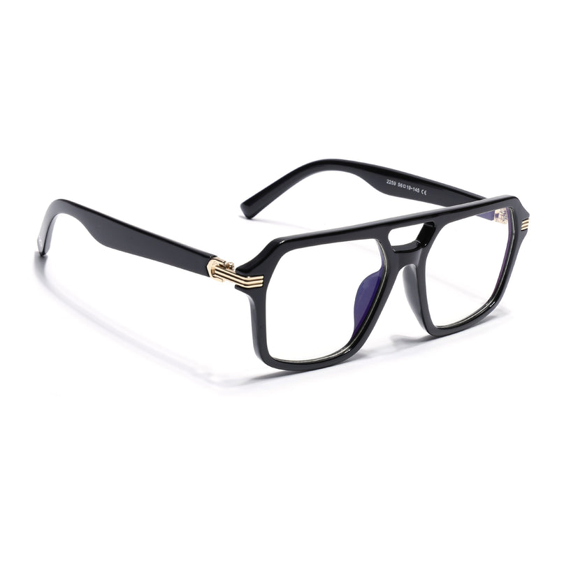 Eyejack Shine Black Wayfarer Eyeglasses for Men & Women (2259FCL2153-C1)