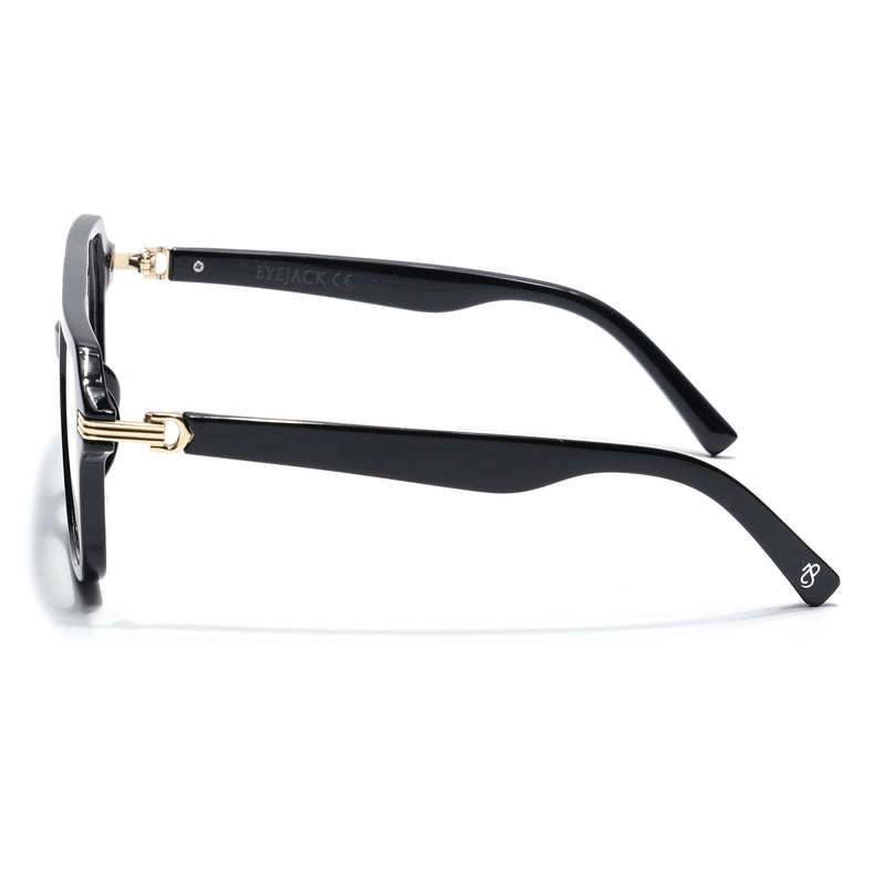 Eyejack Shine Black Wayfarer Eyeglasses for Men & Women (2259FCL2153-C1)