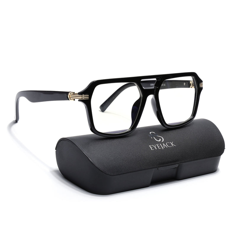 Eyejack Shine Black Wayfarer Eyeglasses for Men & Women (2259FCL2153-C1)