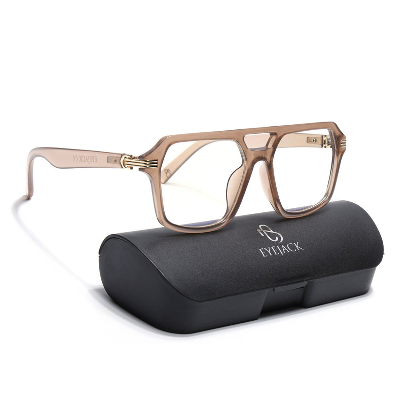 Eyejack Matt Brown Wayfarer Eyeglasses for Men & Women (2259FCL2155-C3)