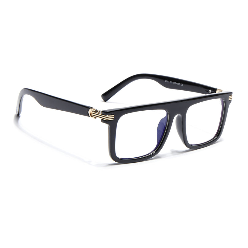 Eyejack Shine Black Wayfarer Eyeglasses for Men & Women (2261FCL2156-C1)