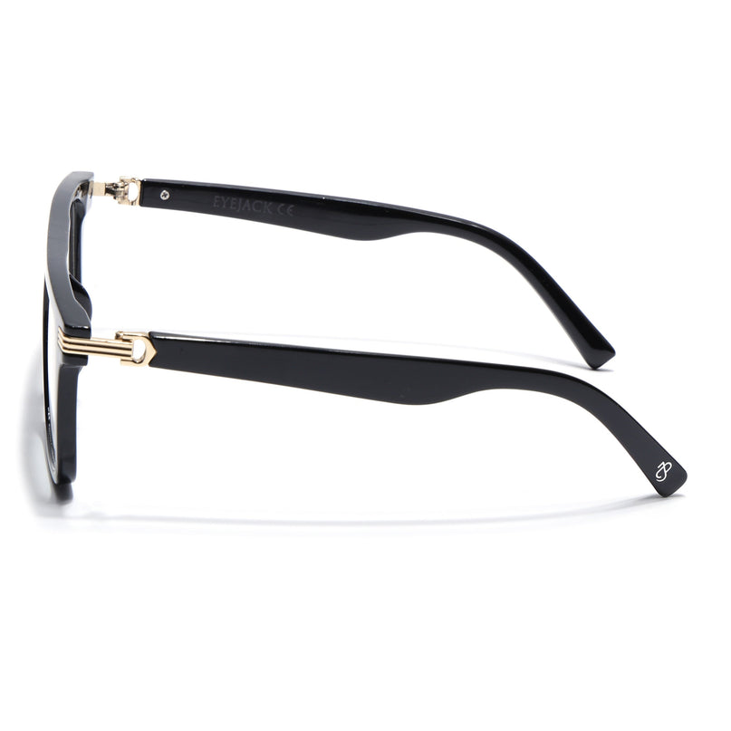 Eyejack Shine Black Wayfarer Eyeglasses for Men & Women (2261FCL2156-C1)