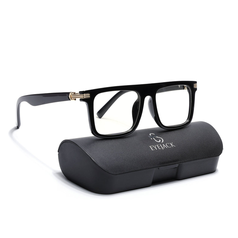 Eyejack Shine Black Wayfarer Eyeglasses for Men & Women (2261FCL2156-C1)