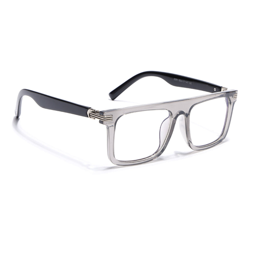 Eyejack Transparent Grey Wayfarer Eyeglasses for Men & Women (2261FCL2157-C2)