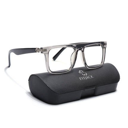 Eyejack Transparent Grey Wayfarer Eyeglasses for Men & Women (2261FCL2157-C2)