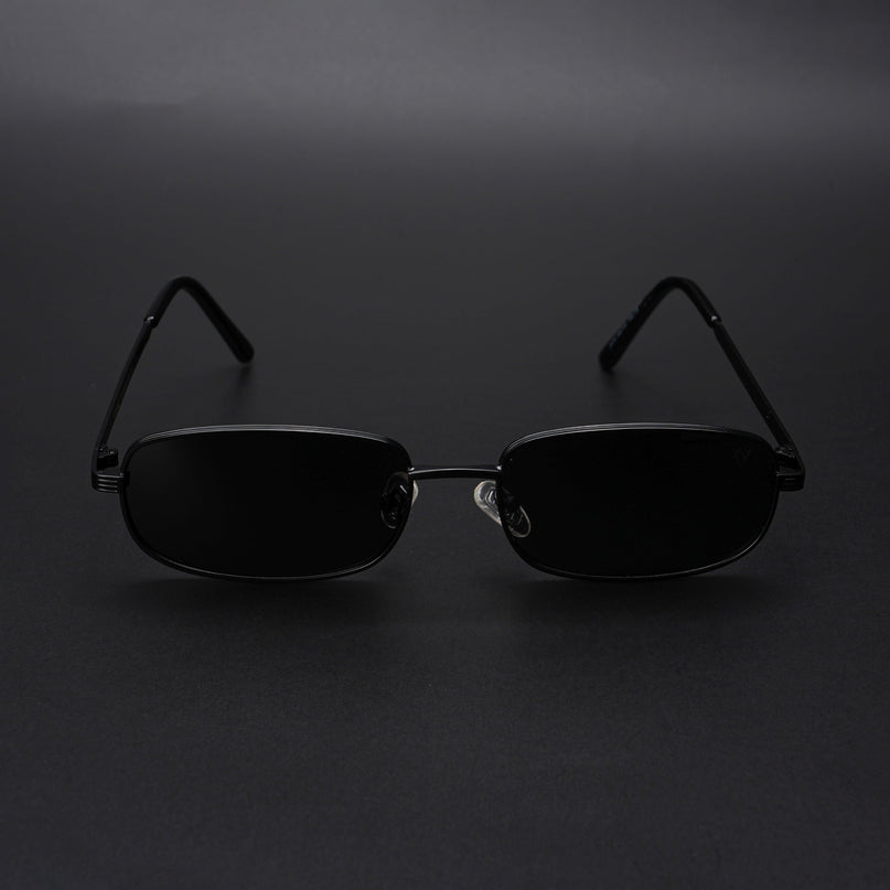 Vesper | Black Rectangle Polarized Sunglasses (Black Lens - PMG5845)