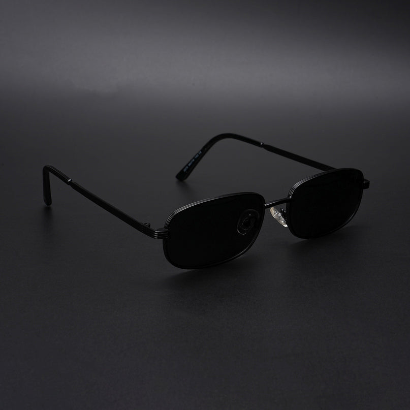 Vesper | Black Rectangle Polarized Sunglasses (Black Lens - PMG5845)