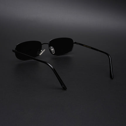 Vesper | Black Rectangle Polarized Sunglasses (Black Lens - PMG5845)
