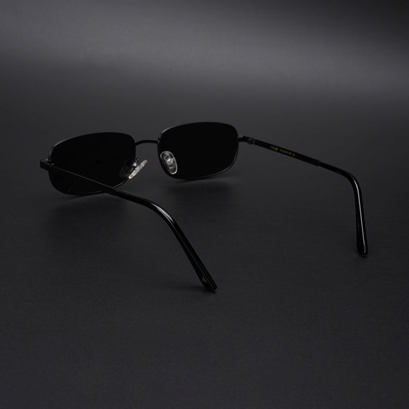 Vesper | Black Rectangle Polarized Sunglasses (Black Lens - PMG5845)