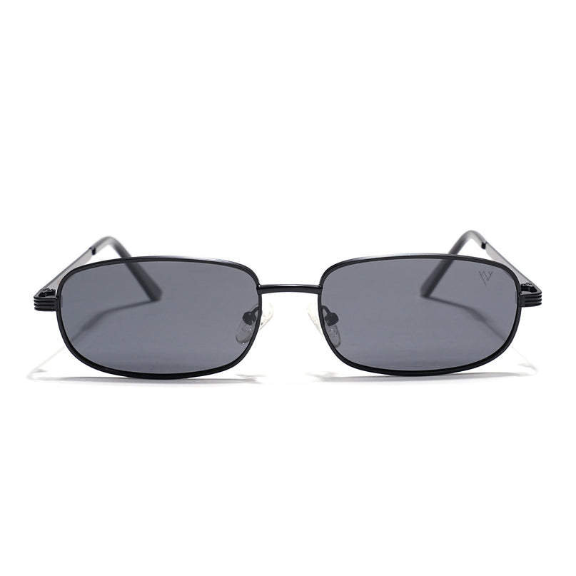 Vesper | Black Rectangle Polarized Sunglasses (Black Lens - PMG5845)