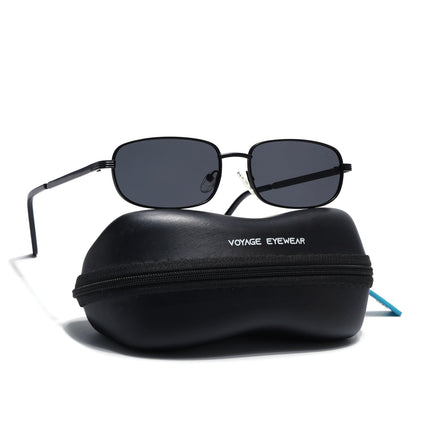 Vesper | Black Rectangle Polarized Sunglasses (Black Lens - PMG5845)